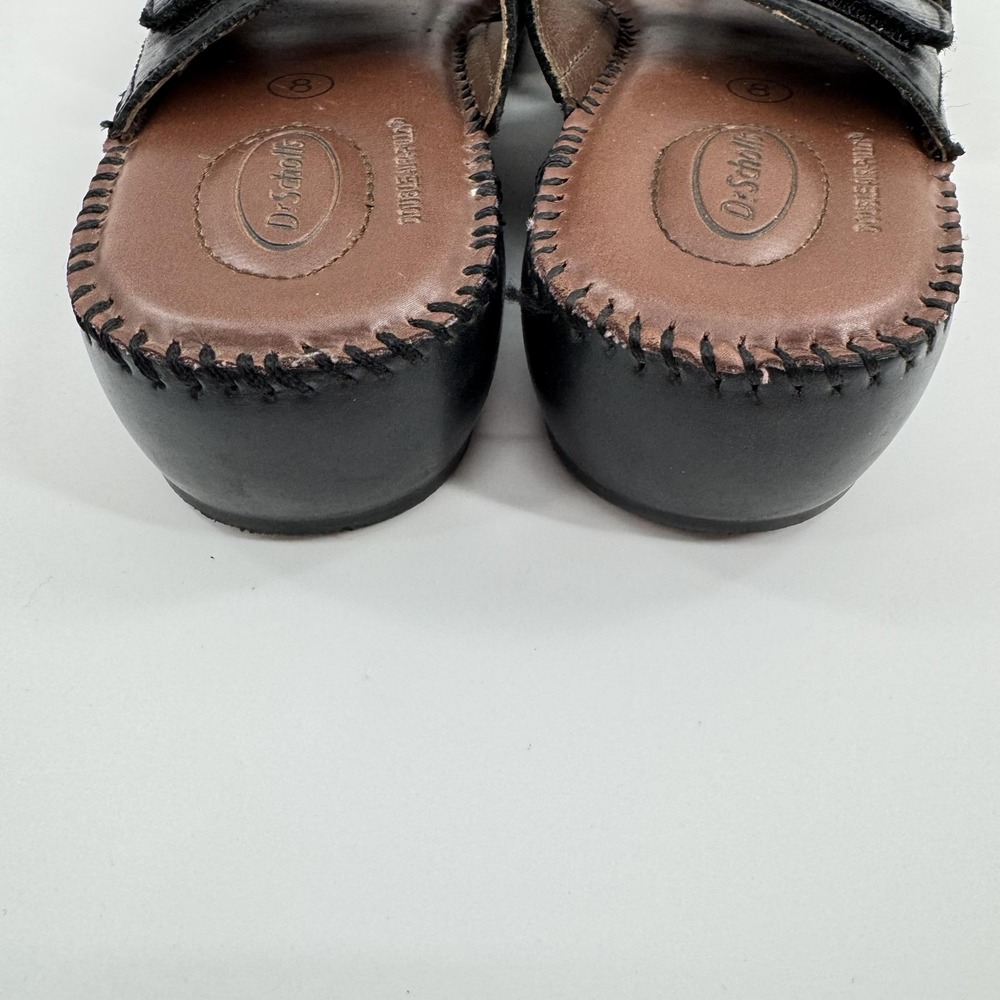 Dr. Scholl's Shoes Womens Size 8 Black Karen Leather Slide Sandals Comfort - Picture 4 of 7